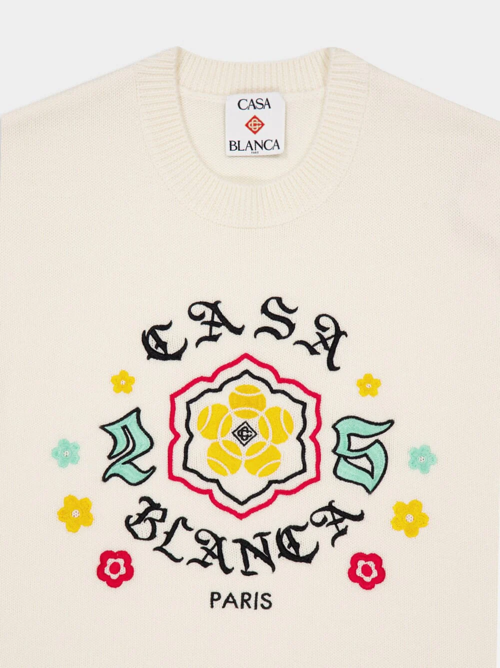White Emblem Merino Knit Crew Neck Jumper - Image 3