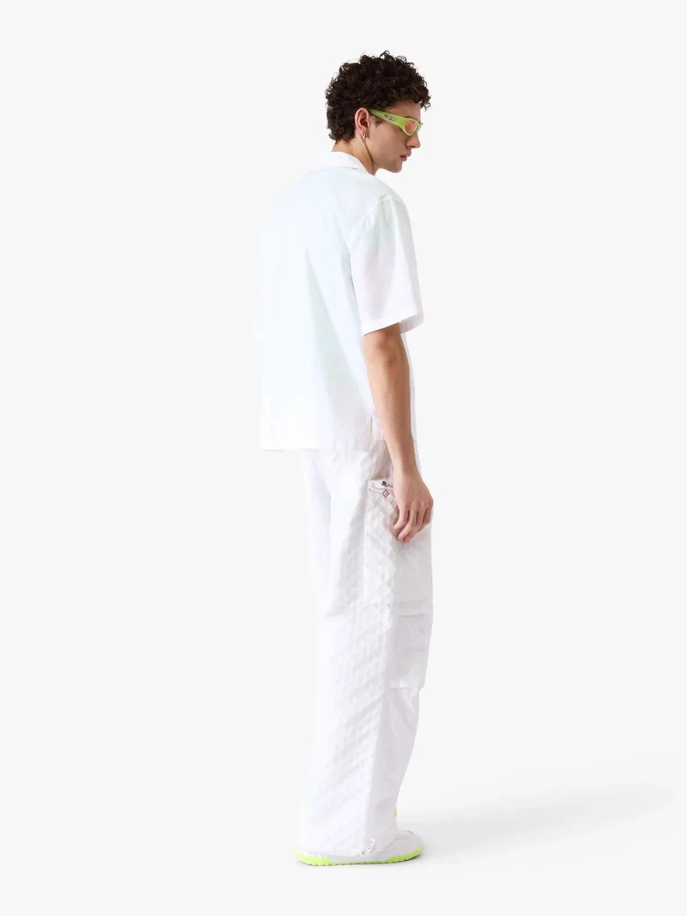 White Graphic Embroidered Short Sleeve Shirt - Image 4