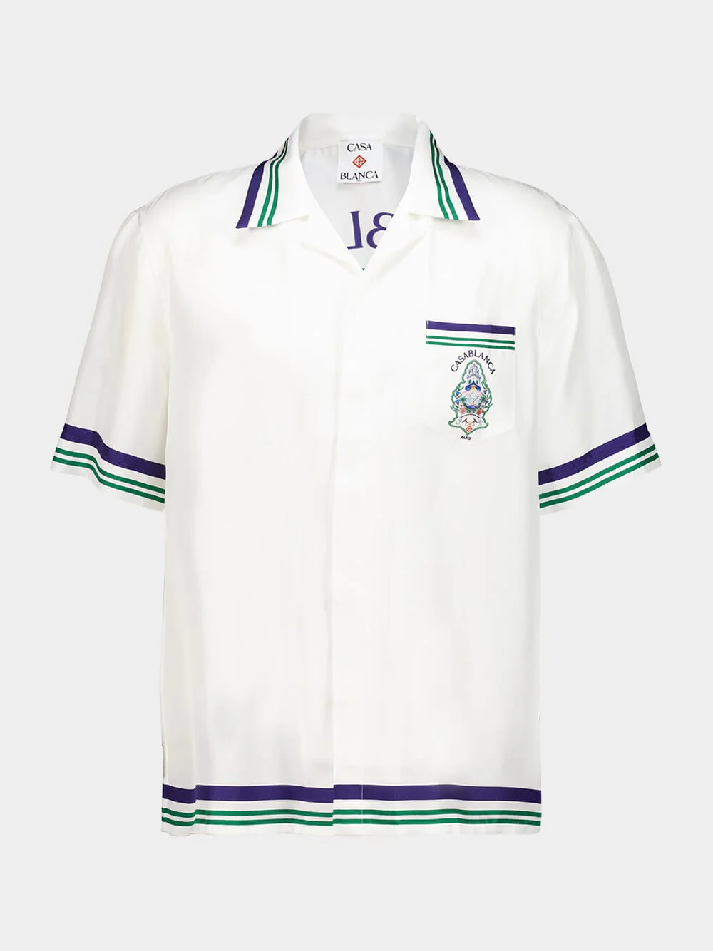 White Hotel Emblem Silk Shirt - Image 2