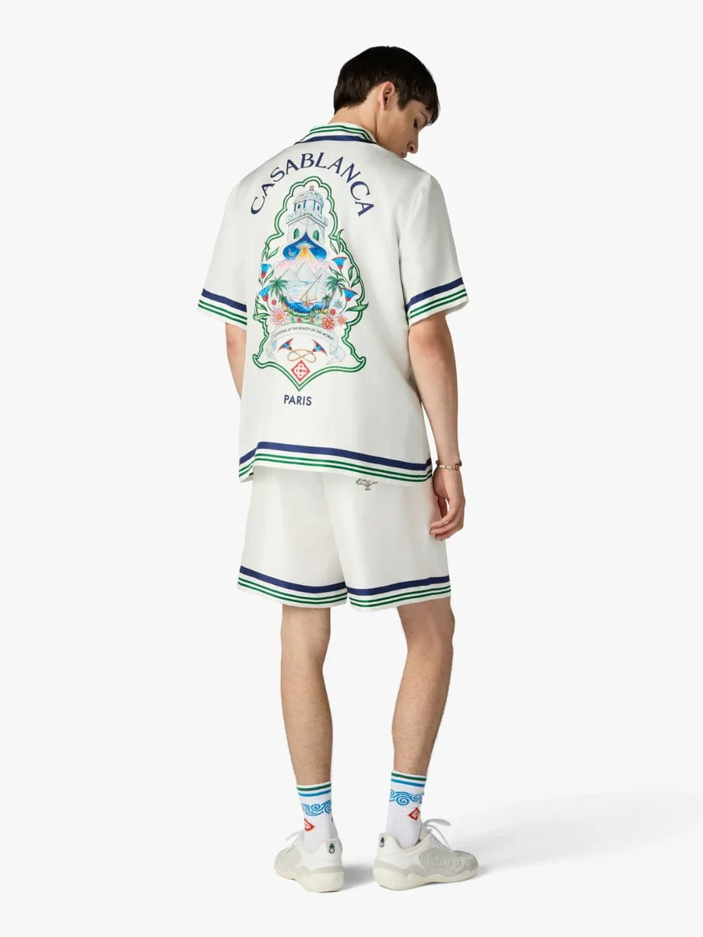 White Hotel Emblem Silk Shirt - Image 3