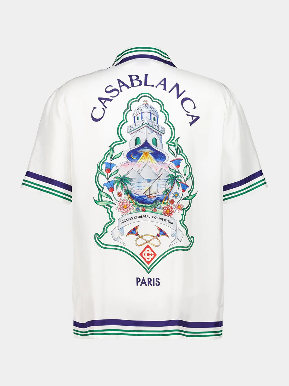 White Hotel Emblem Silk Shirt - Image 4