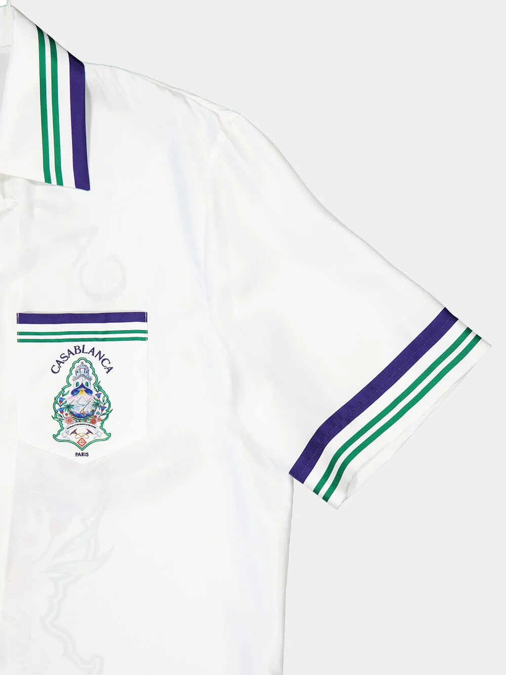 White Hotel Emblem Silk Shirt - Image 6