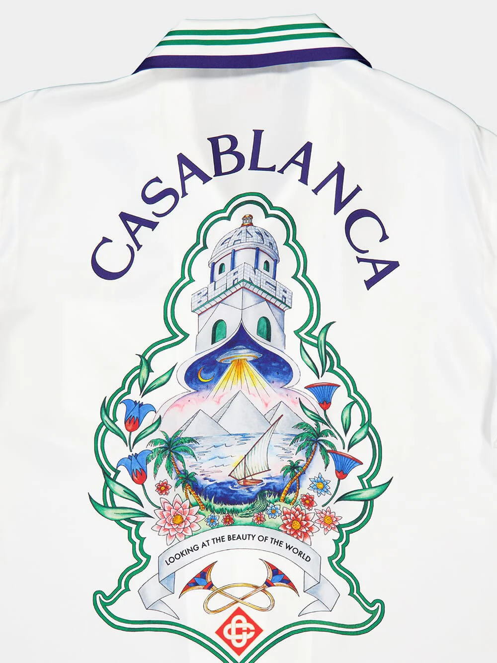 White Hotel Emblem Silk Shirt - Image 7