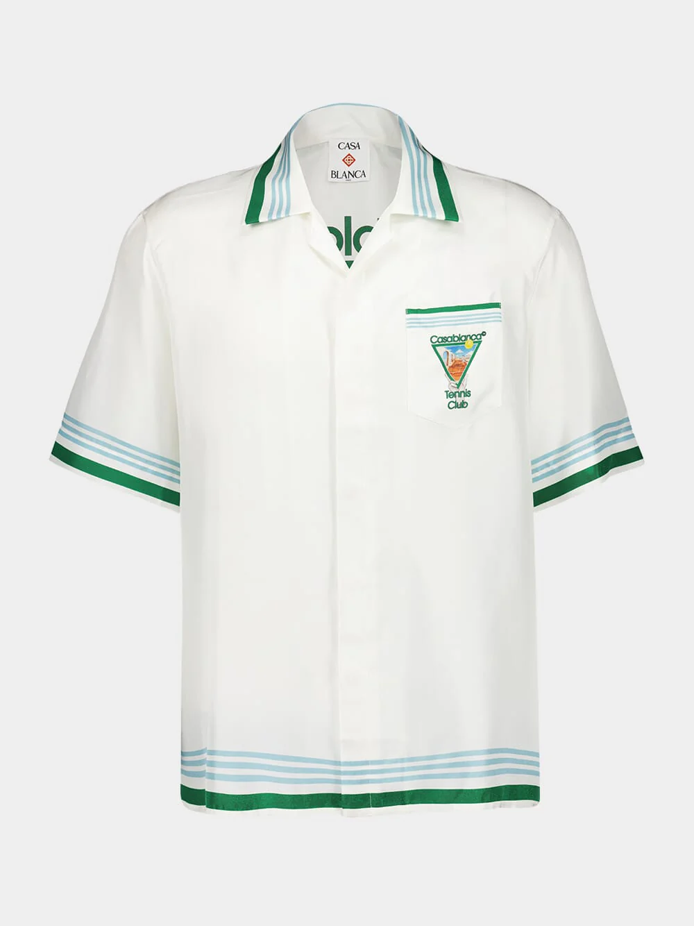White Metaphysical Tennis Icon Silk Shirt