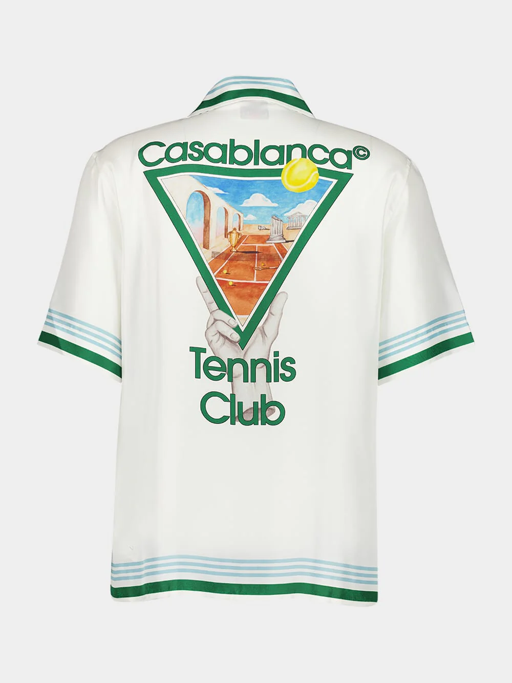 White Metaphysical Tennis Icon Silk Shirt - Image 2