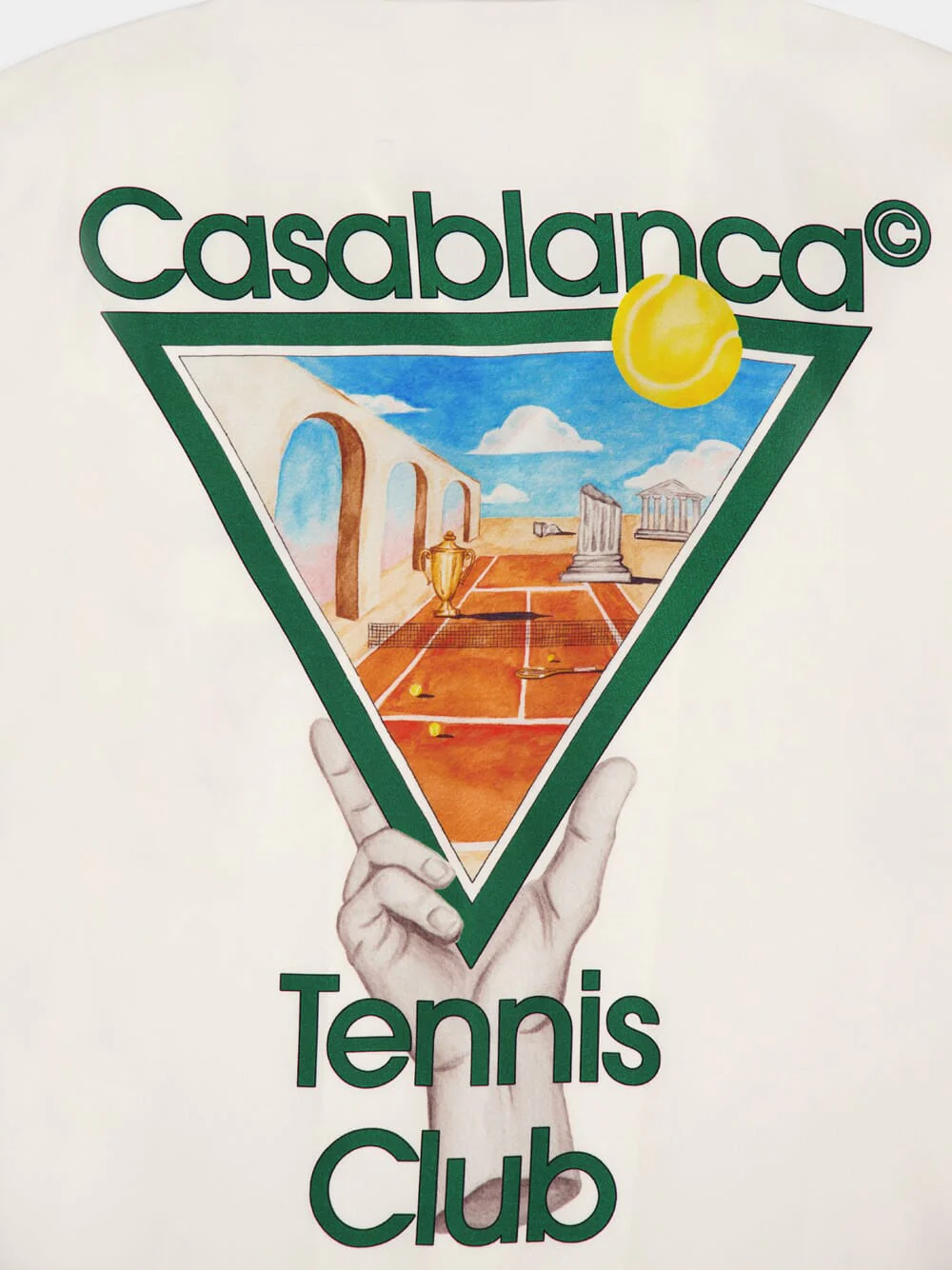 White Metaphysical Tennis Icon Silk Shirt - Image 4