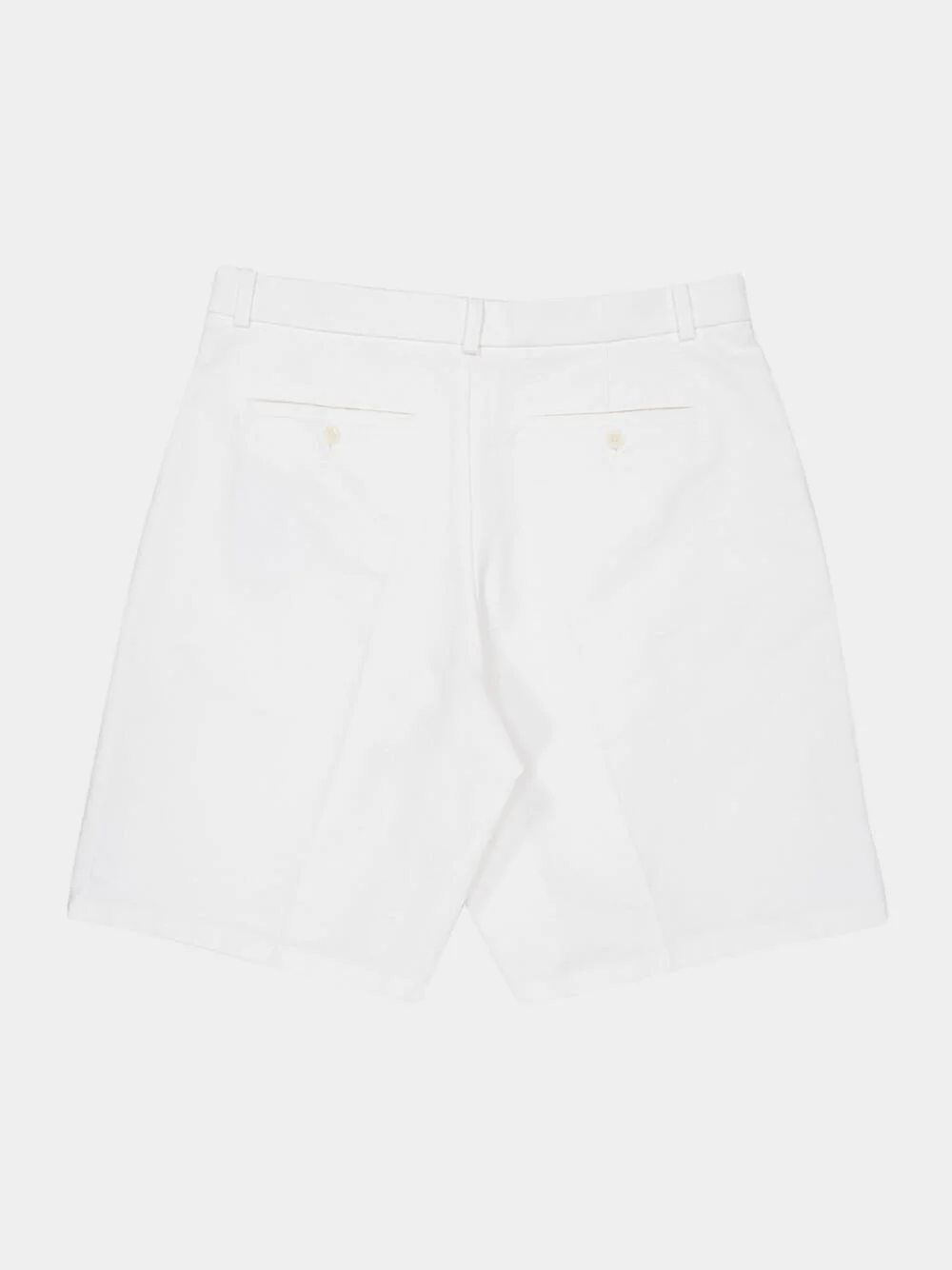 White Monogram Cotton Shorts - Image 6