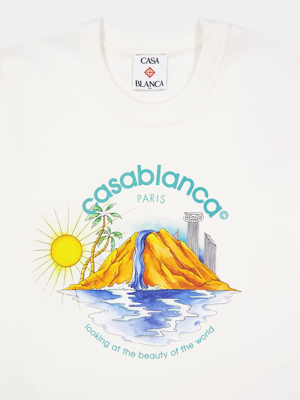 White Oasis Printed Cotton Sweatshirt - Image 3
