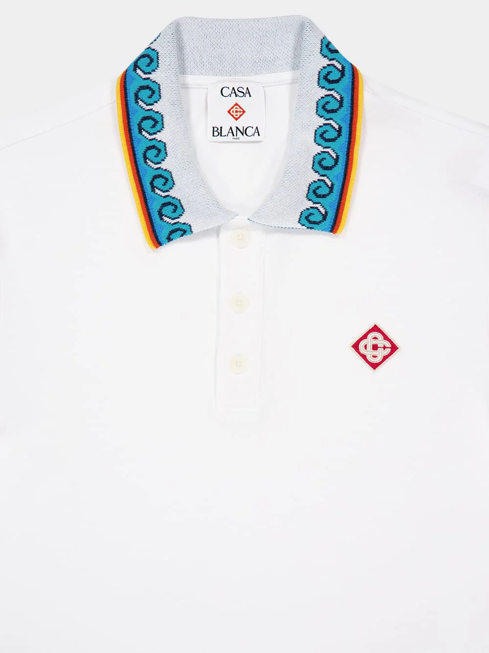 White Organic Cotton Polo Shirt - Image 3