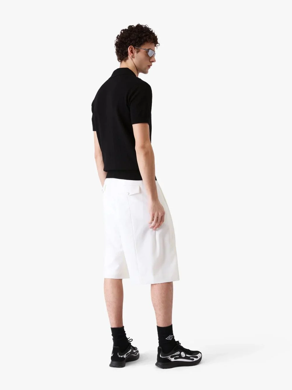 White Pleated Baggy Shorts - Image 3