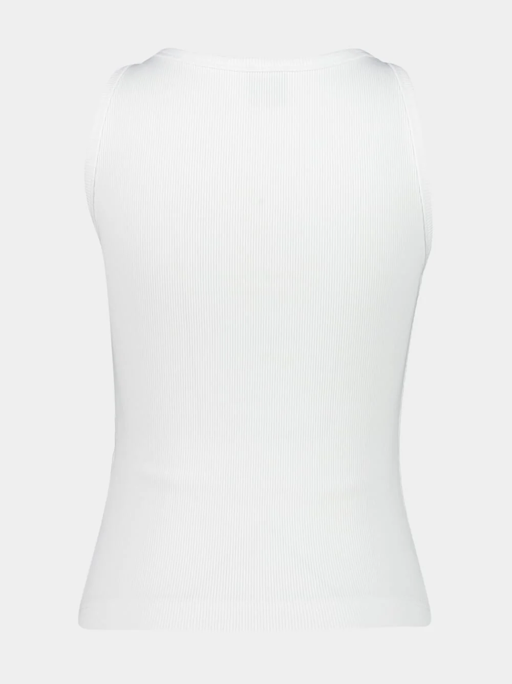 White Ribbed Cotton Tank Top - Image 2