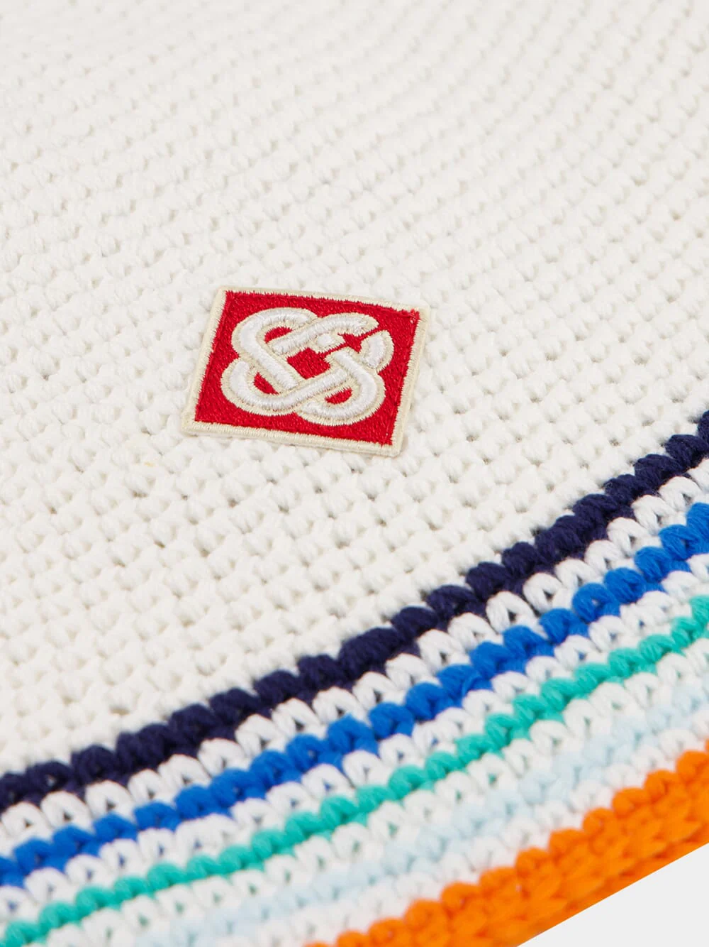 White Tennis Stripe Crochet Hat - Image 4