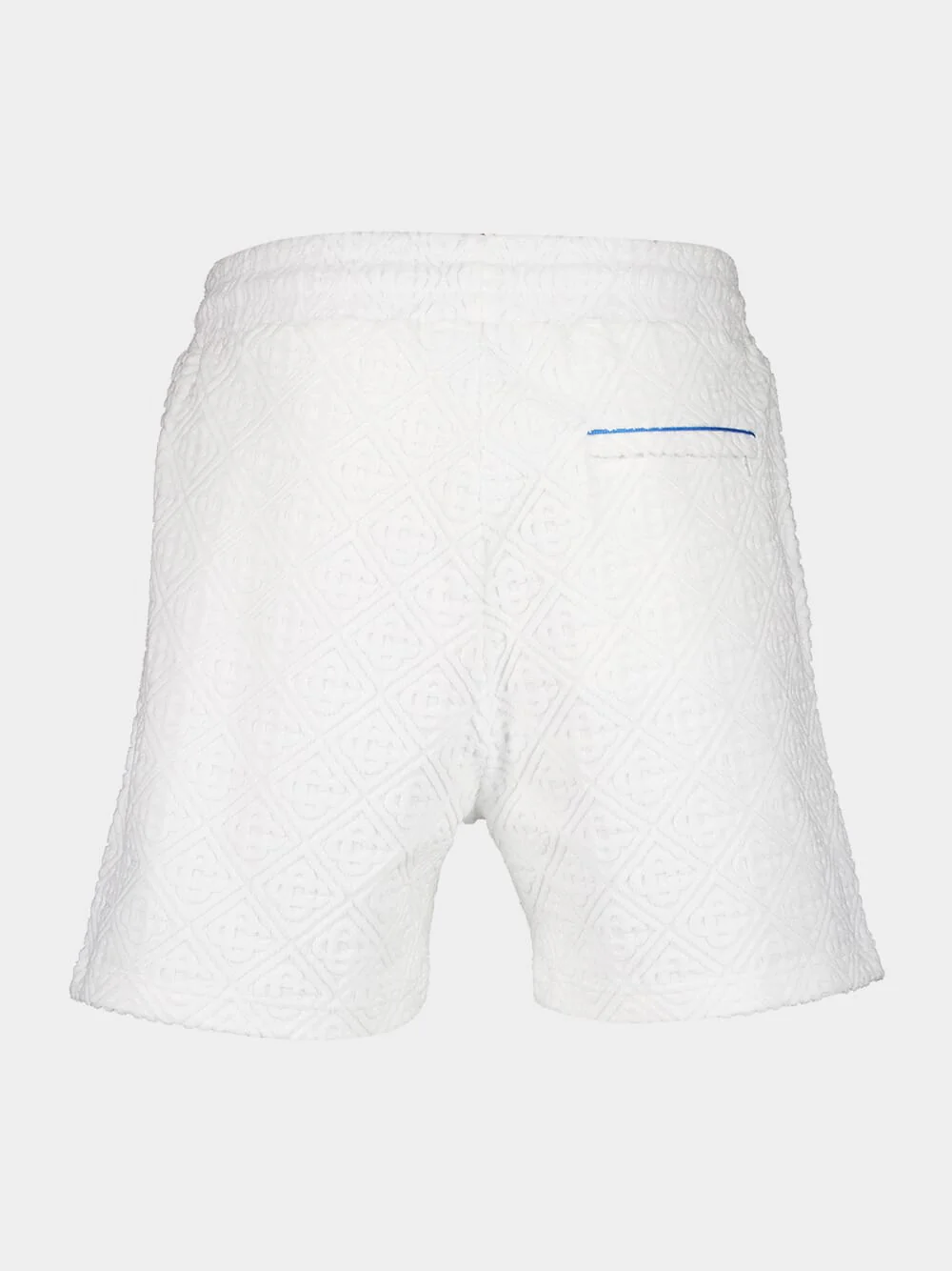 White Tennis Stripe Towelling Shorts - Image 2