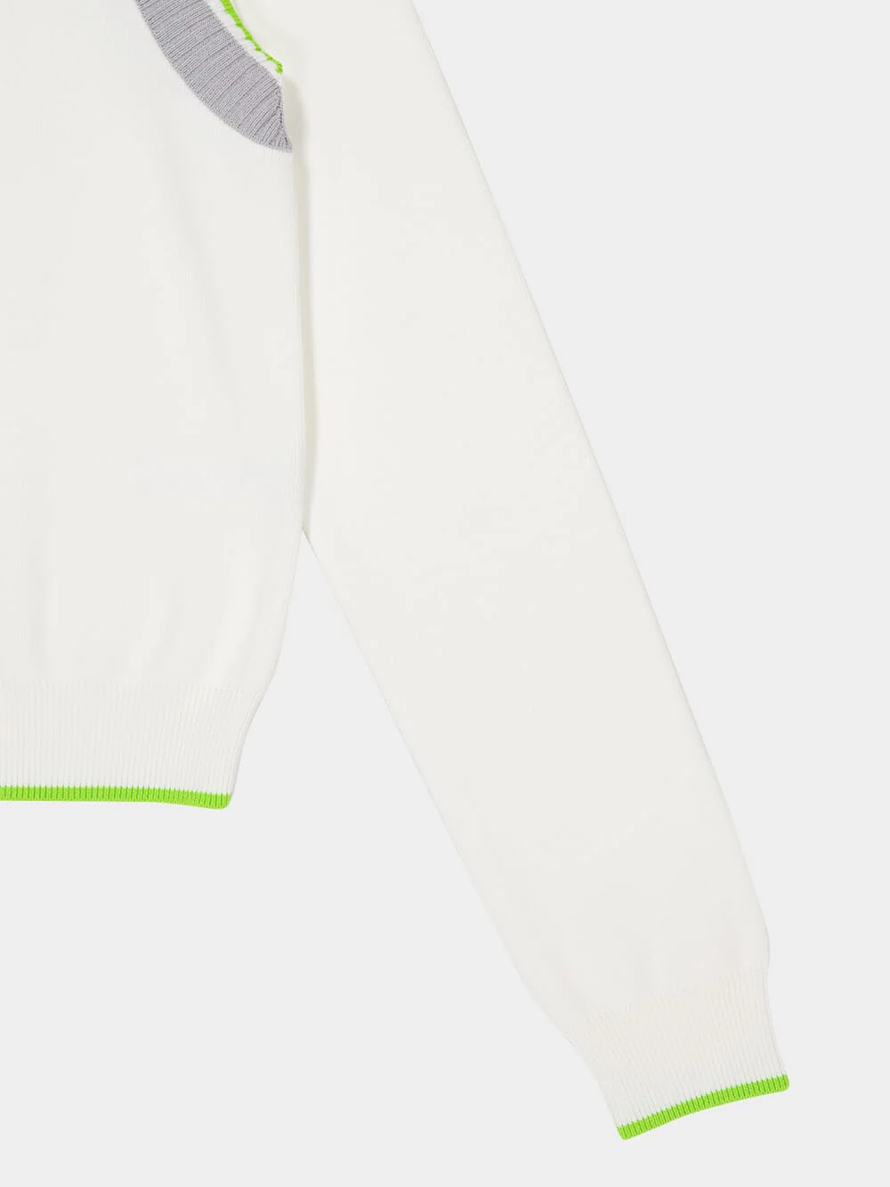 White Zip-Up Jacket with Neon Trim - Image 4