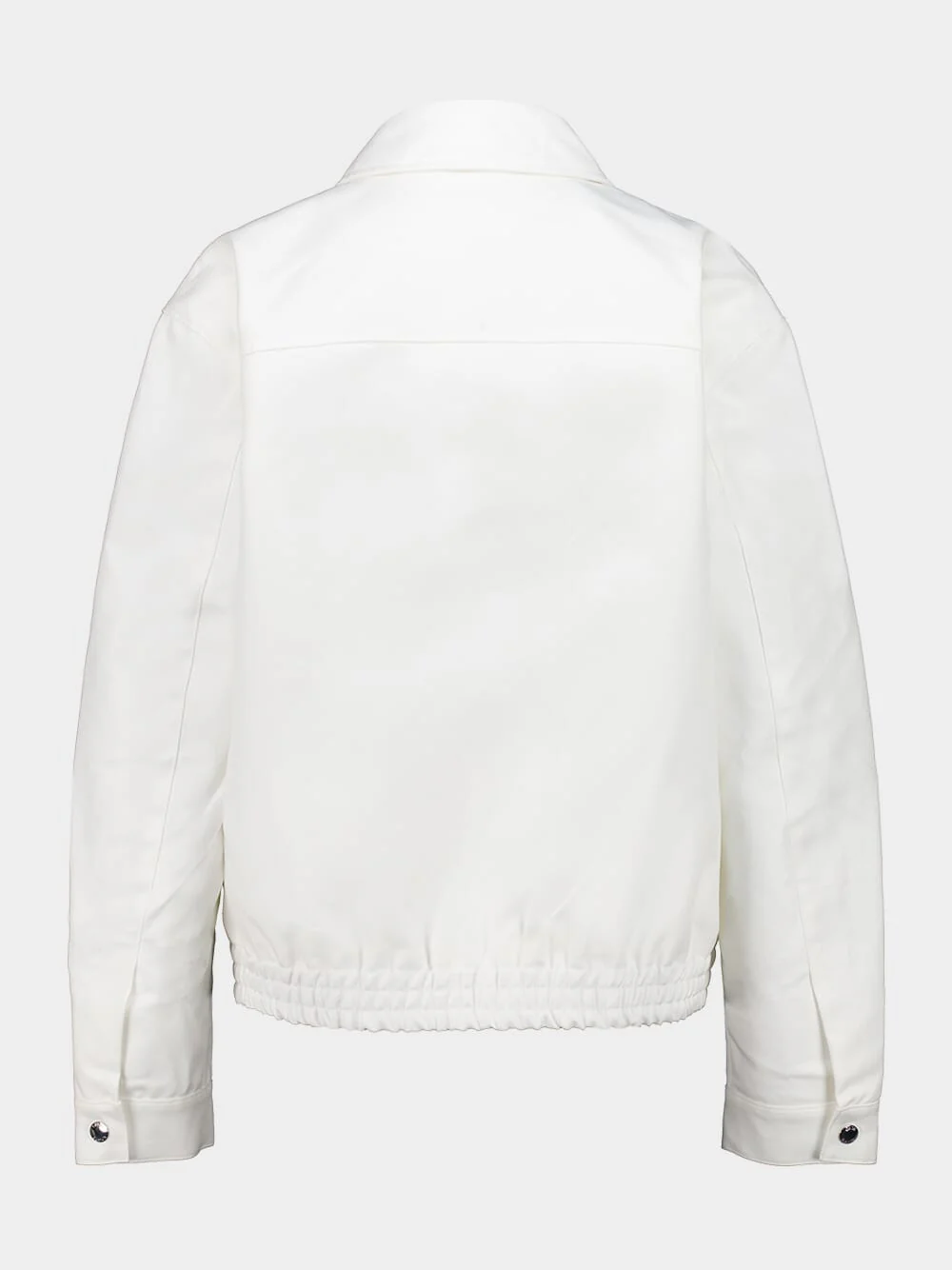 White Zipped Cotton Jacket - Image 2