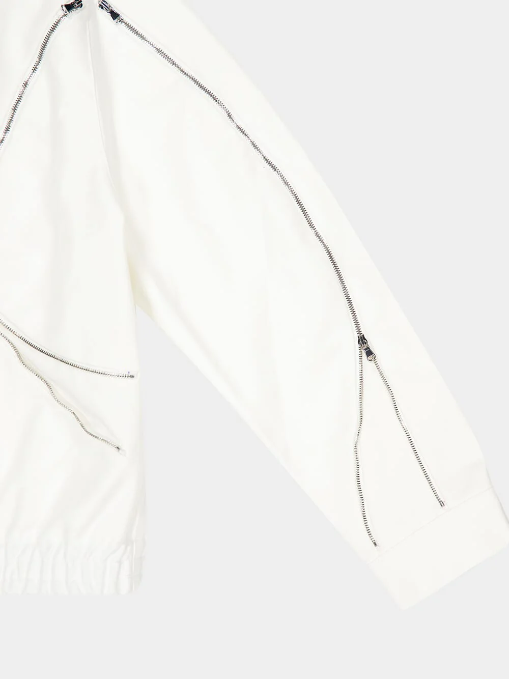 White Zipped Cotton Jacket - Image 4