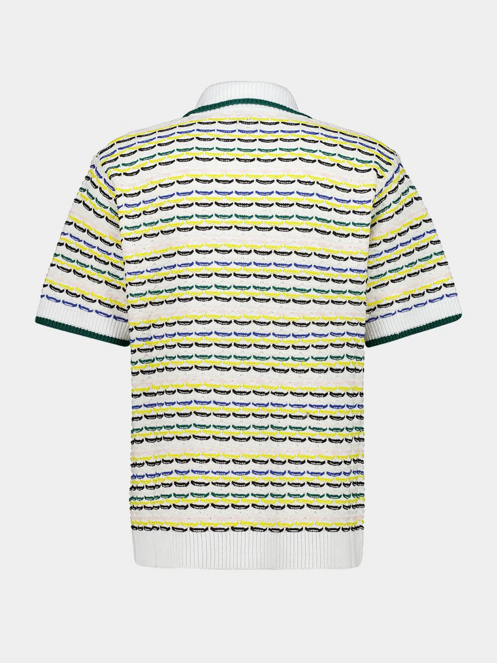Yellow and Green Tuck Stitch Cotton Button-Up Shirt - Image 2