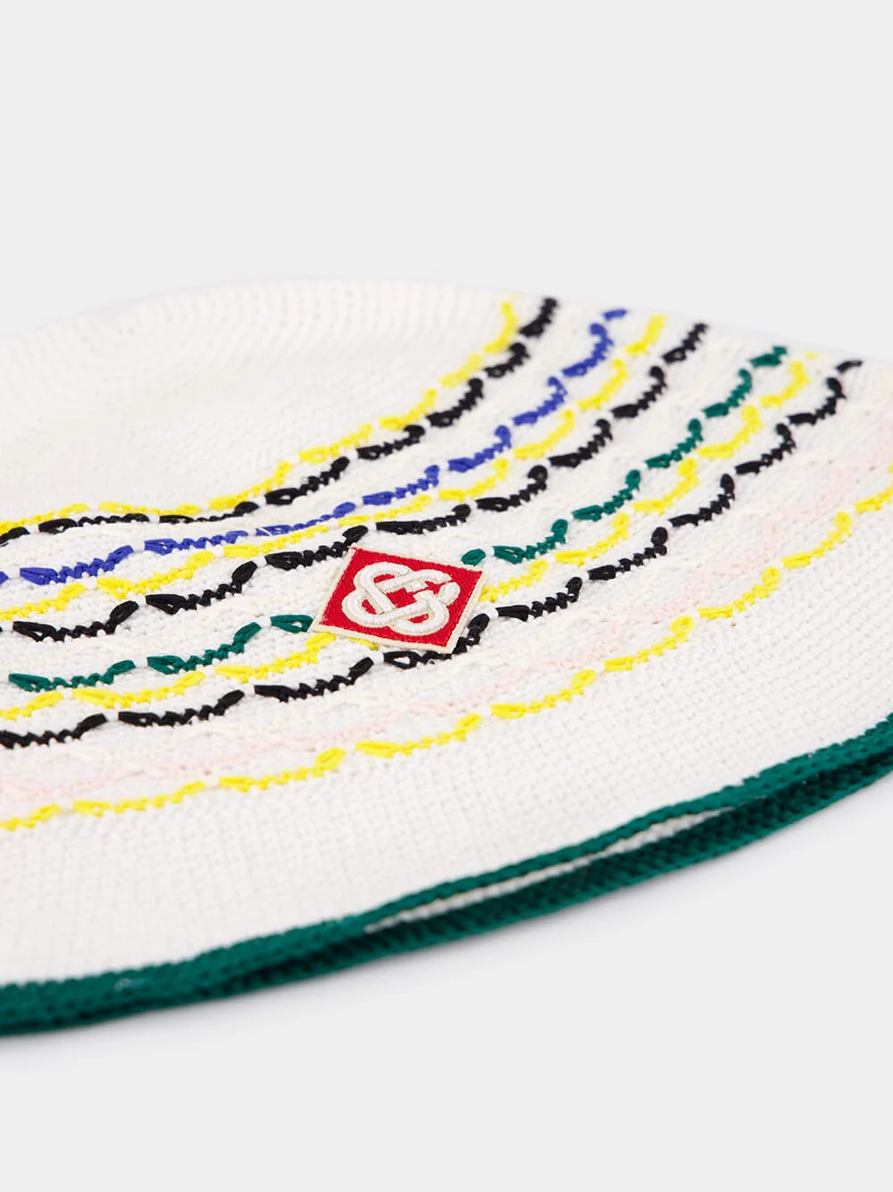 Yellow and Green Tuck Stitch Hat - Image 3