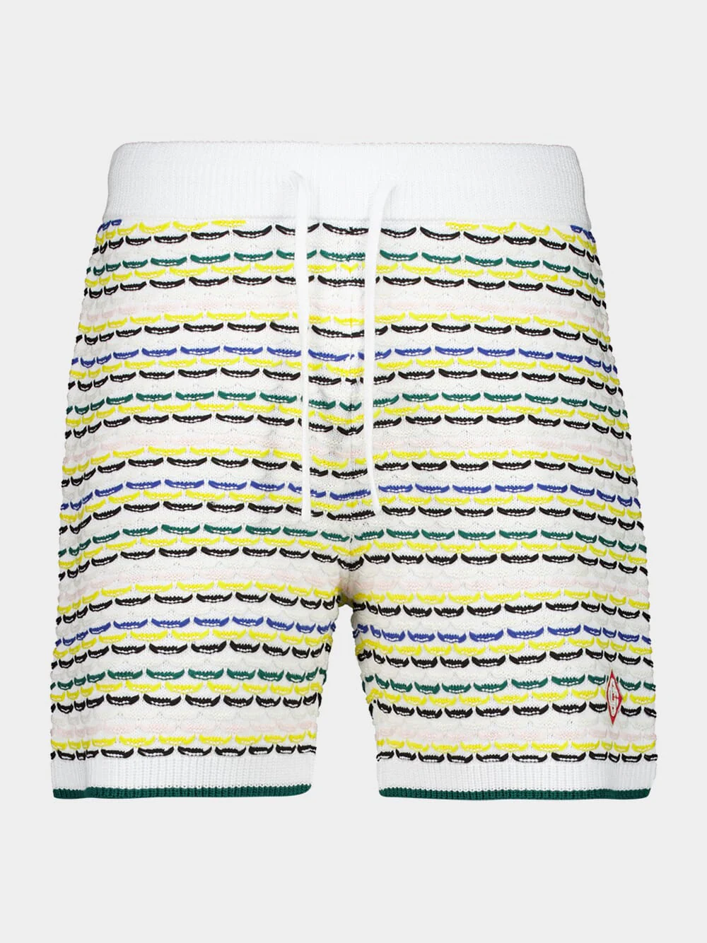 Yellow and Green Tuck Stitch Shorts