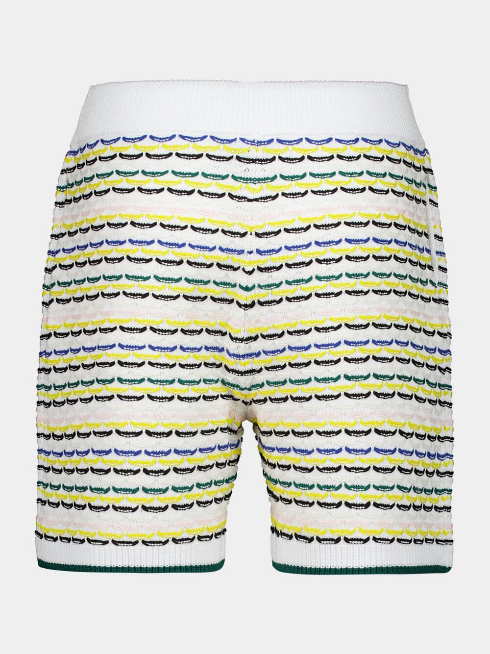Yellow and Green Tuck Stitch Shorts - Image 2