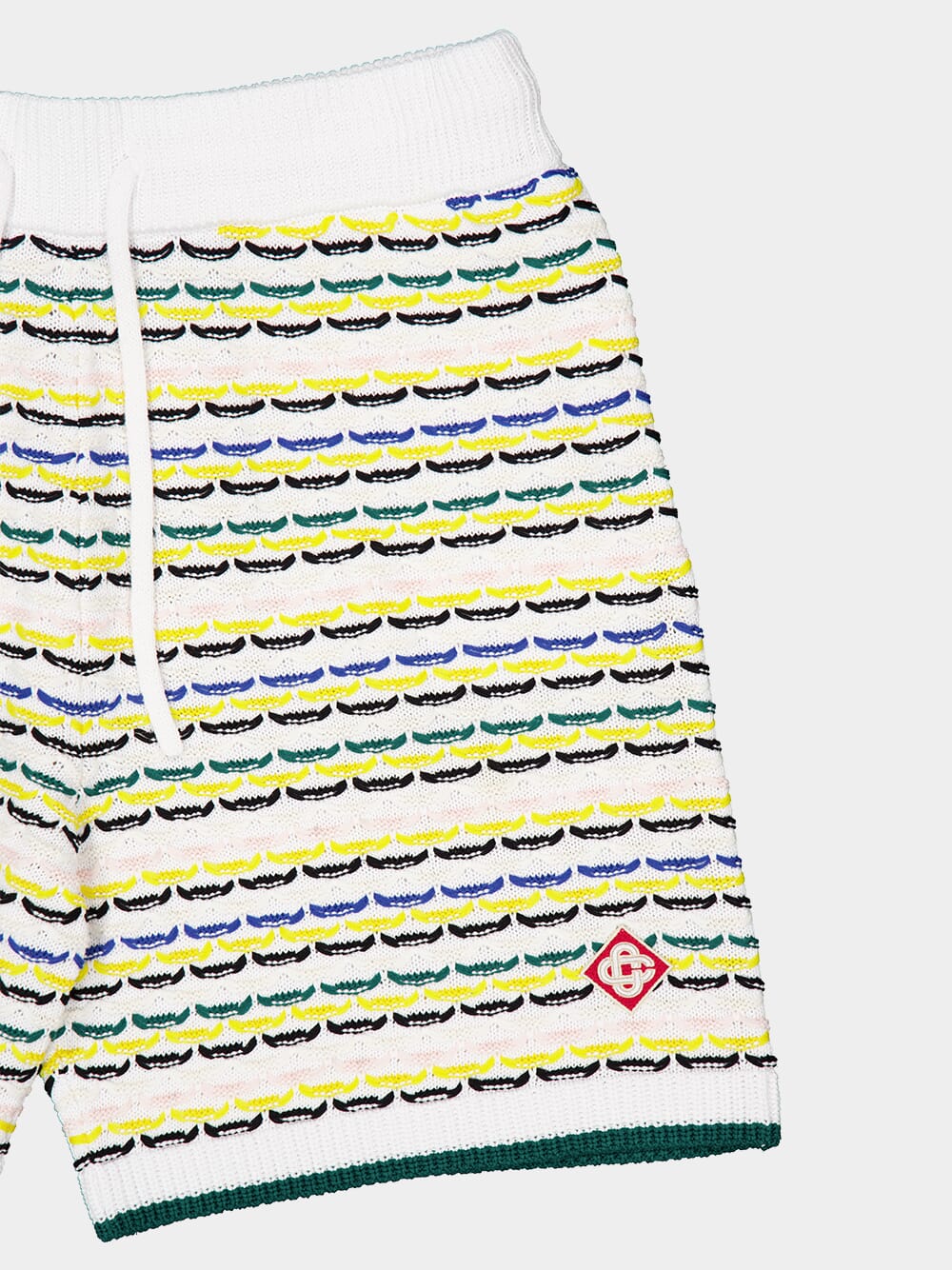 Yellow and Green Tuck Stitch Shorts - Image 3