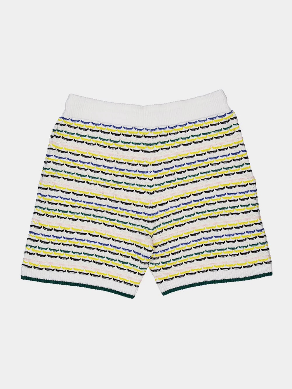 Yellow and Green Tuck Stitch Shorts - Image 5