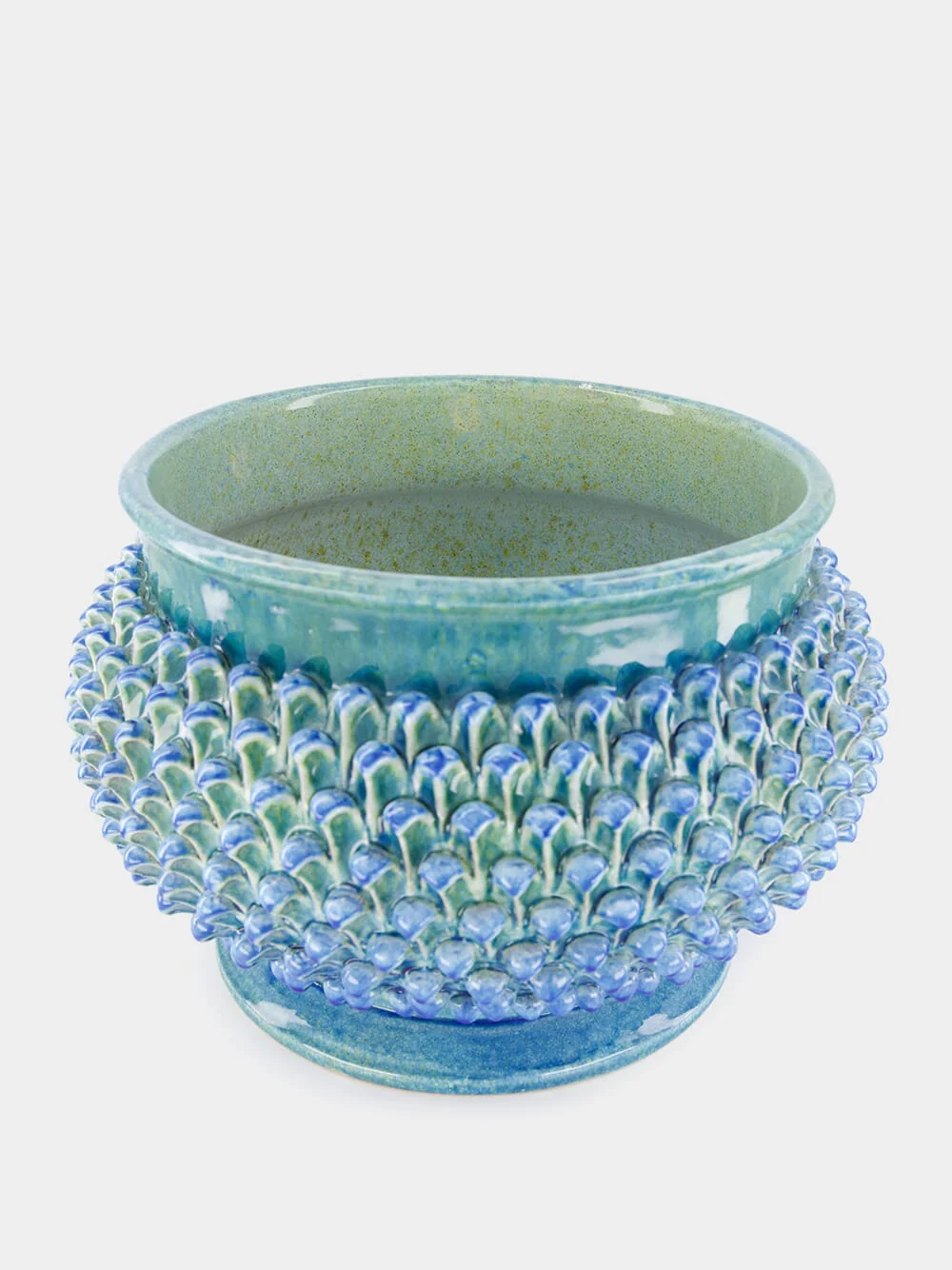 Large Blue Pinecone Ceramic Centerpiece - Image 2