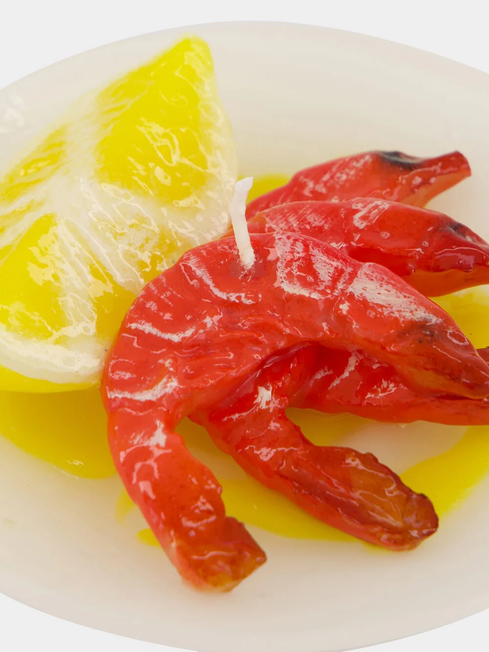Small Prawn Plate Wax Candle - Image 3