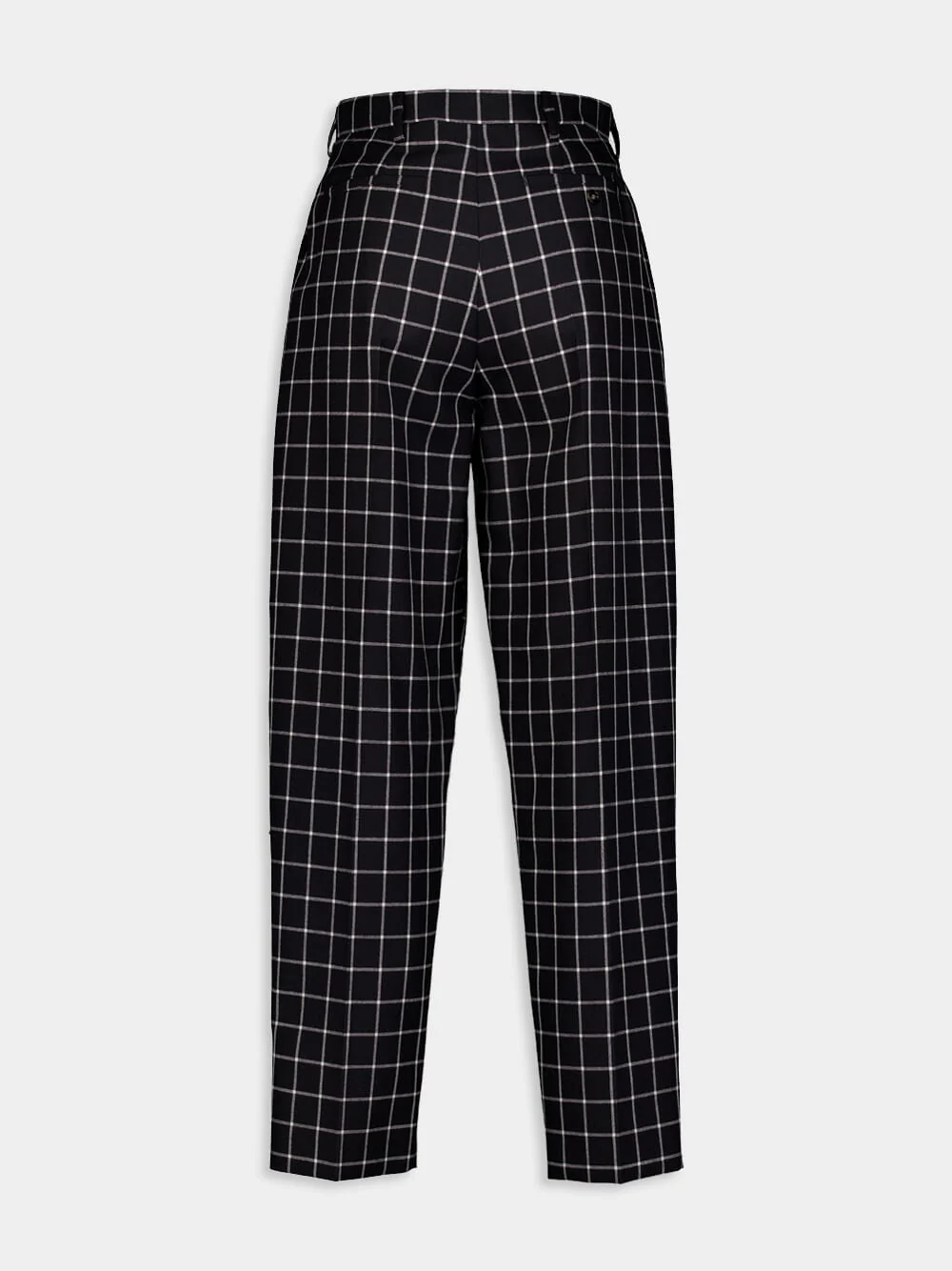 Checked Tapered Cotton Trousers - Image 3