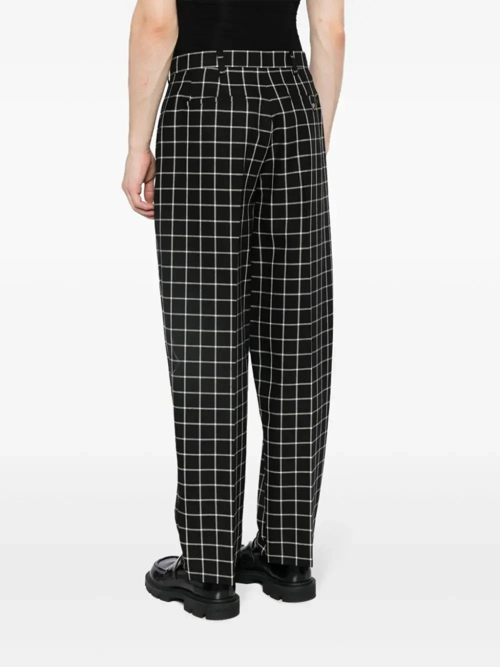 Checked Tapered Cotton Trousers - Image 4