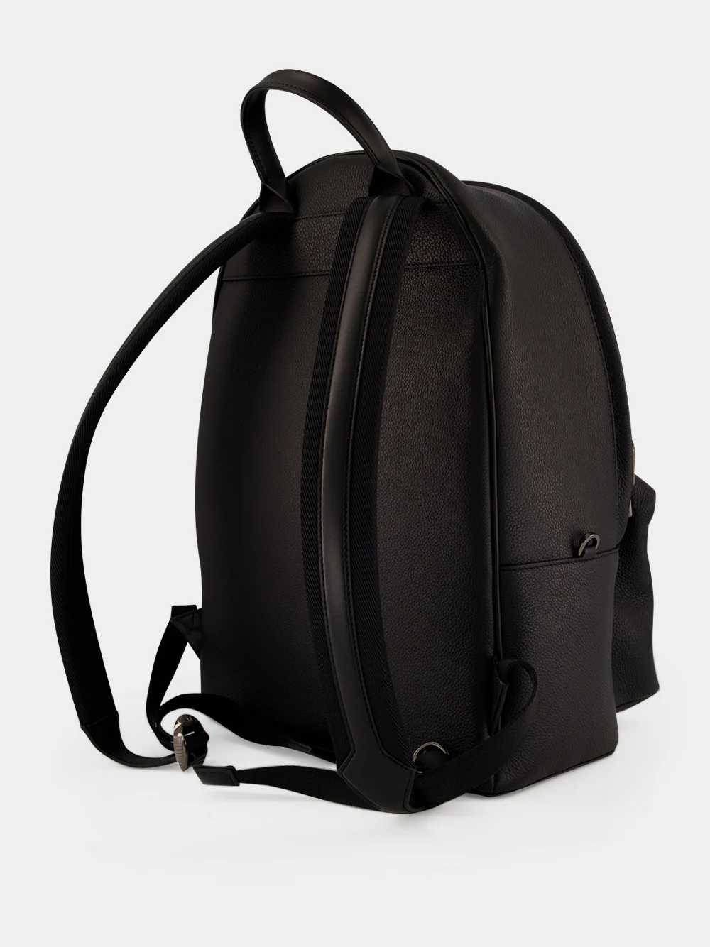 Black Nostalgic Leather Backpack - Image 4