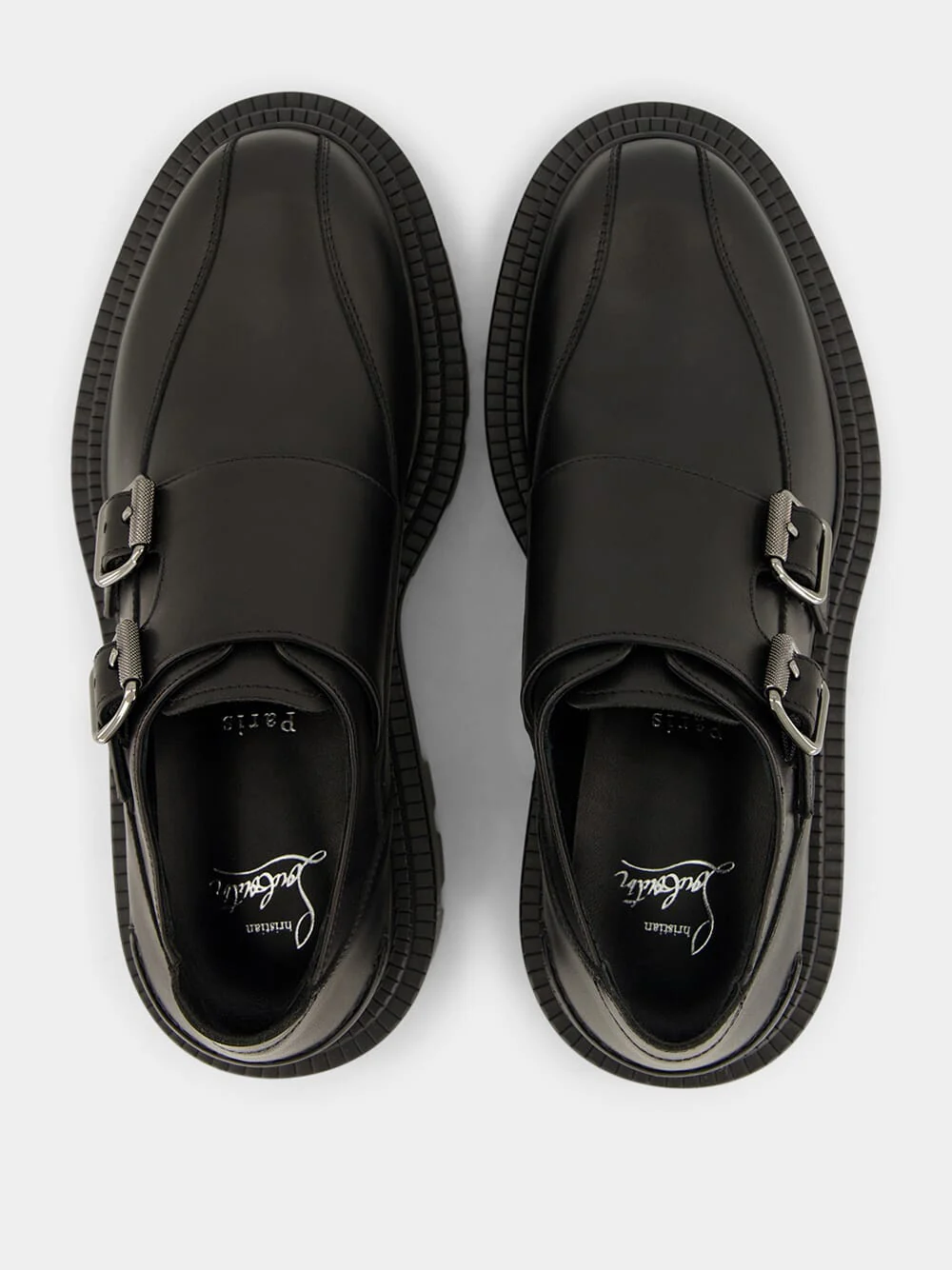 Black Antonina College Double-Buckle Leather Loafers - Image 4