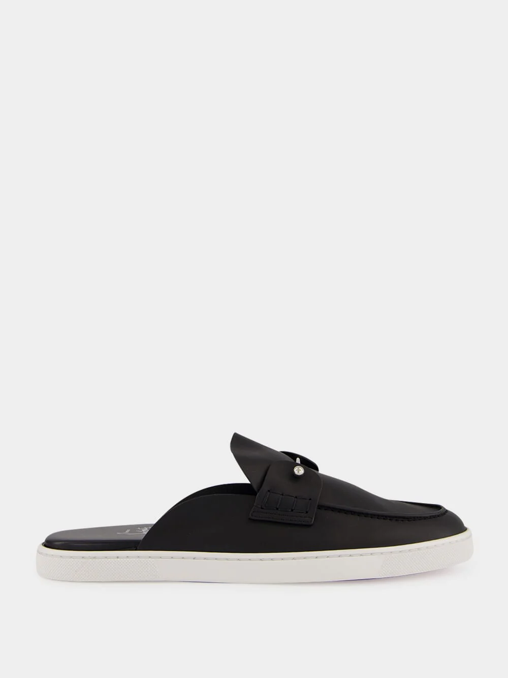 Black Chanme Calf Leather Boat Shoes