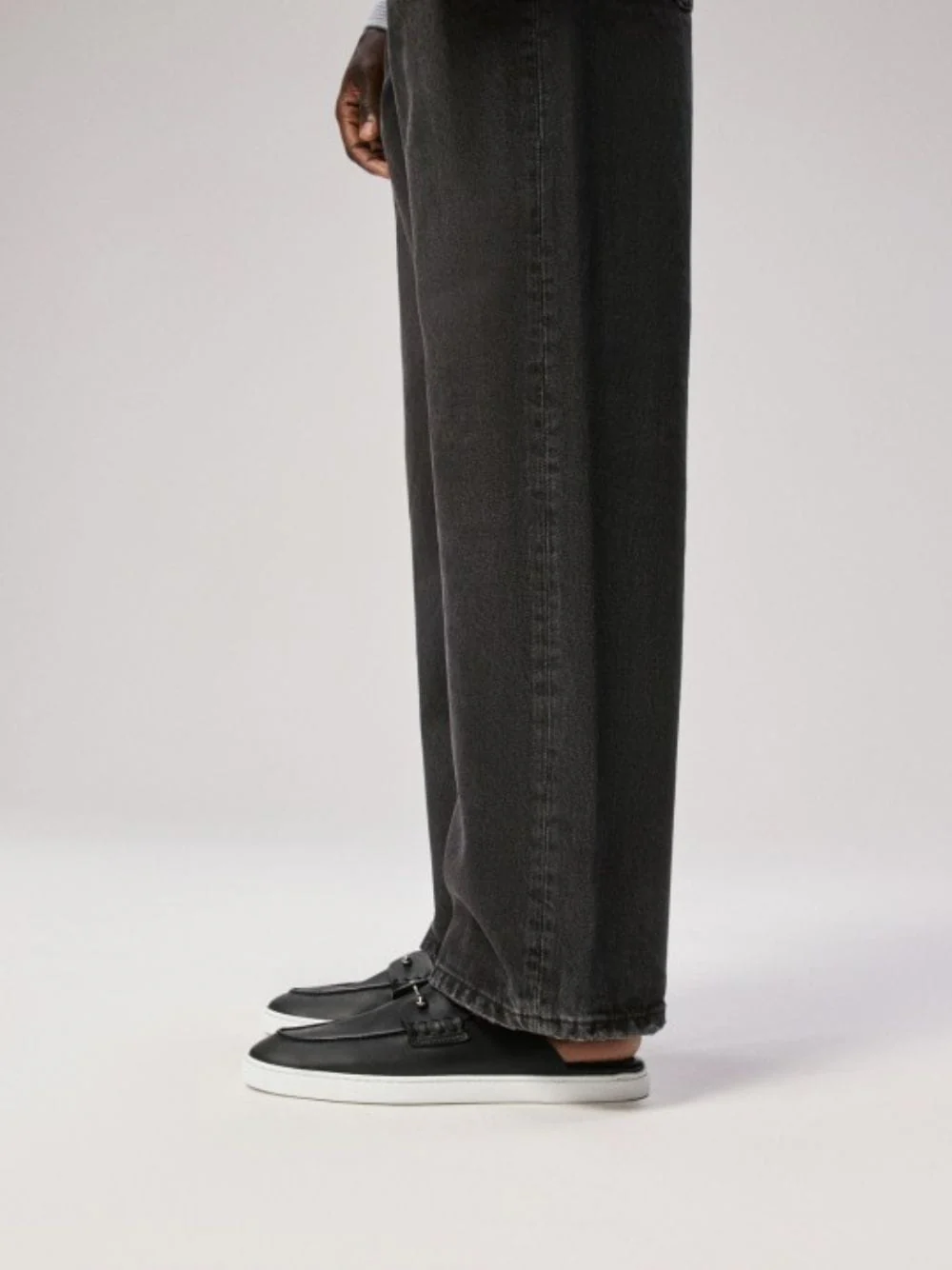 Black Chanme Calf Leather Boat Shoes - Image 2