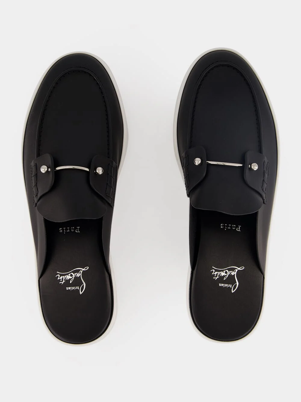 Black Chanme Calf Leather Boat Shoes - Image 5