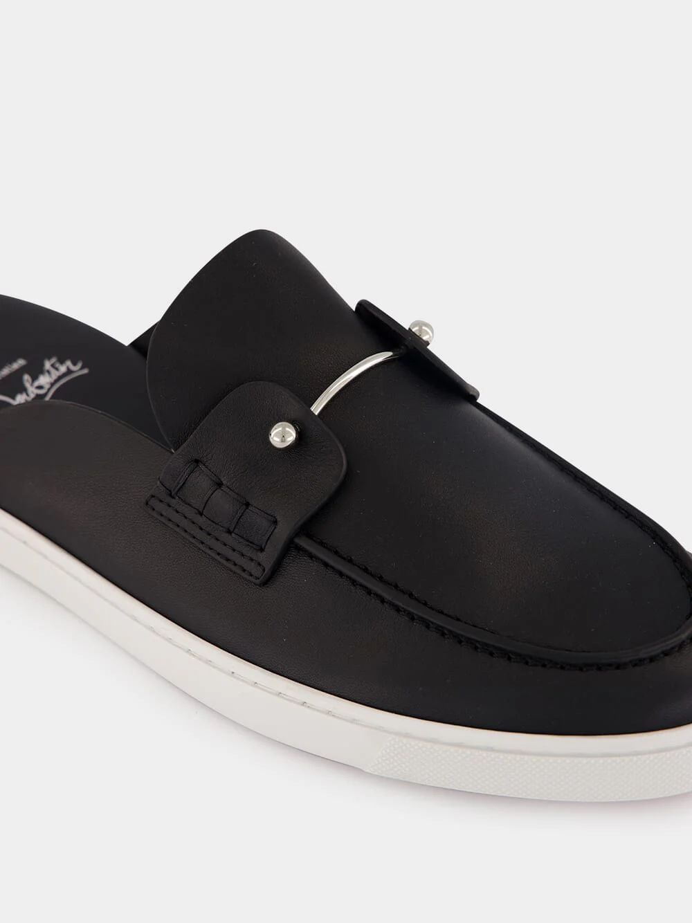 Black Chanme Calf Leather Boat Shoes - Image 7