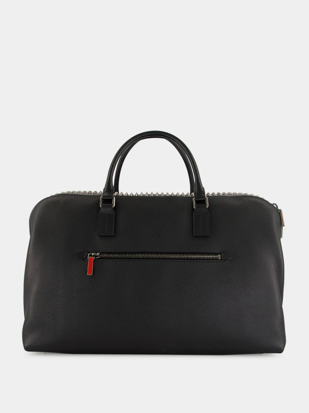 Black Funky Grained Leather Duffle Bag