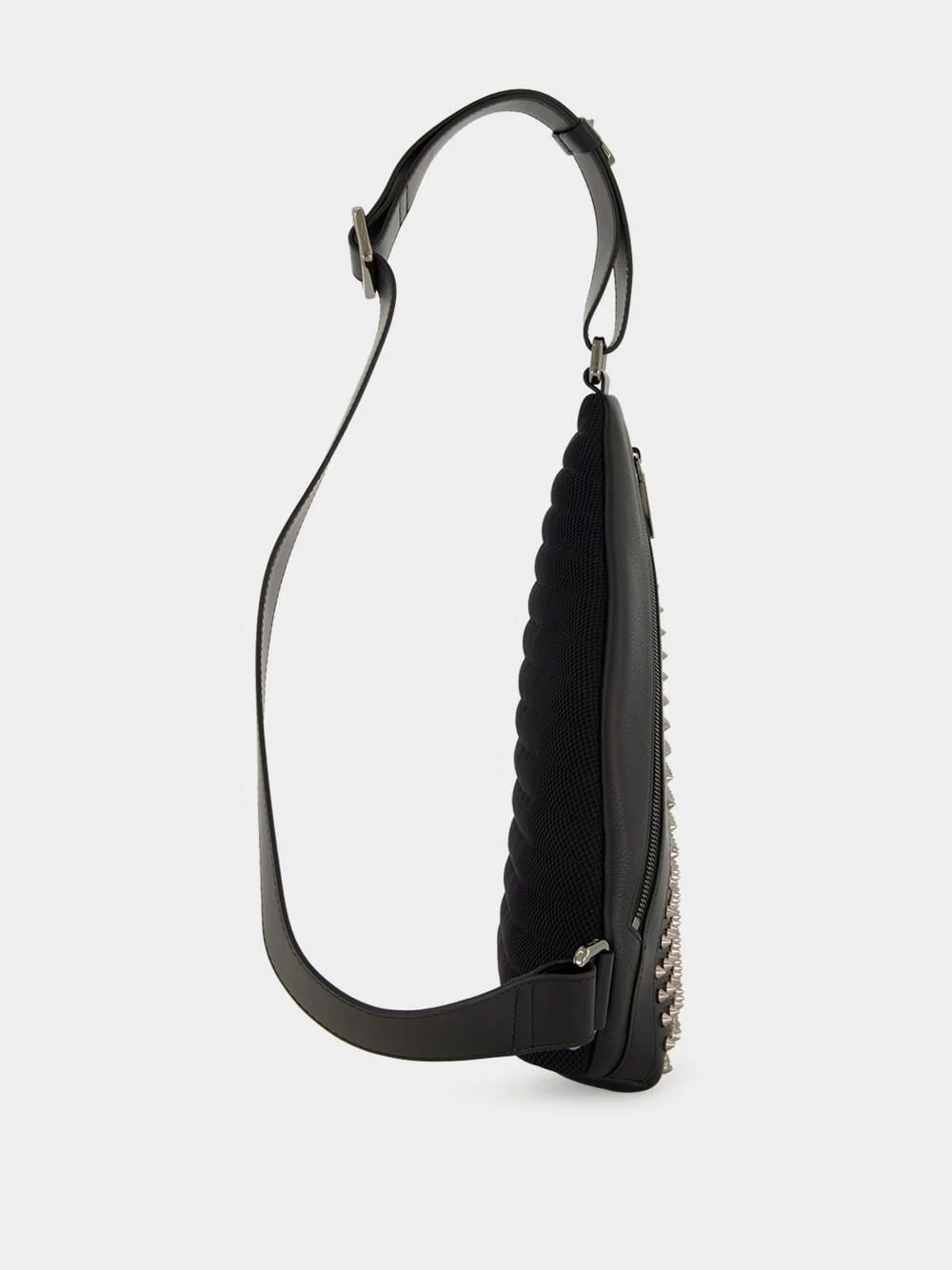 Black Funky Leather Crossbody Bag - Image 3