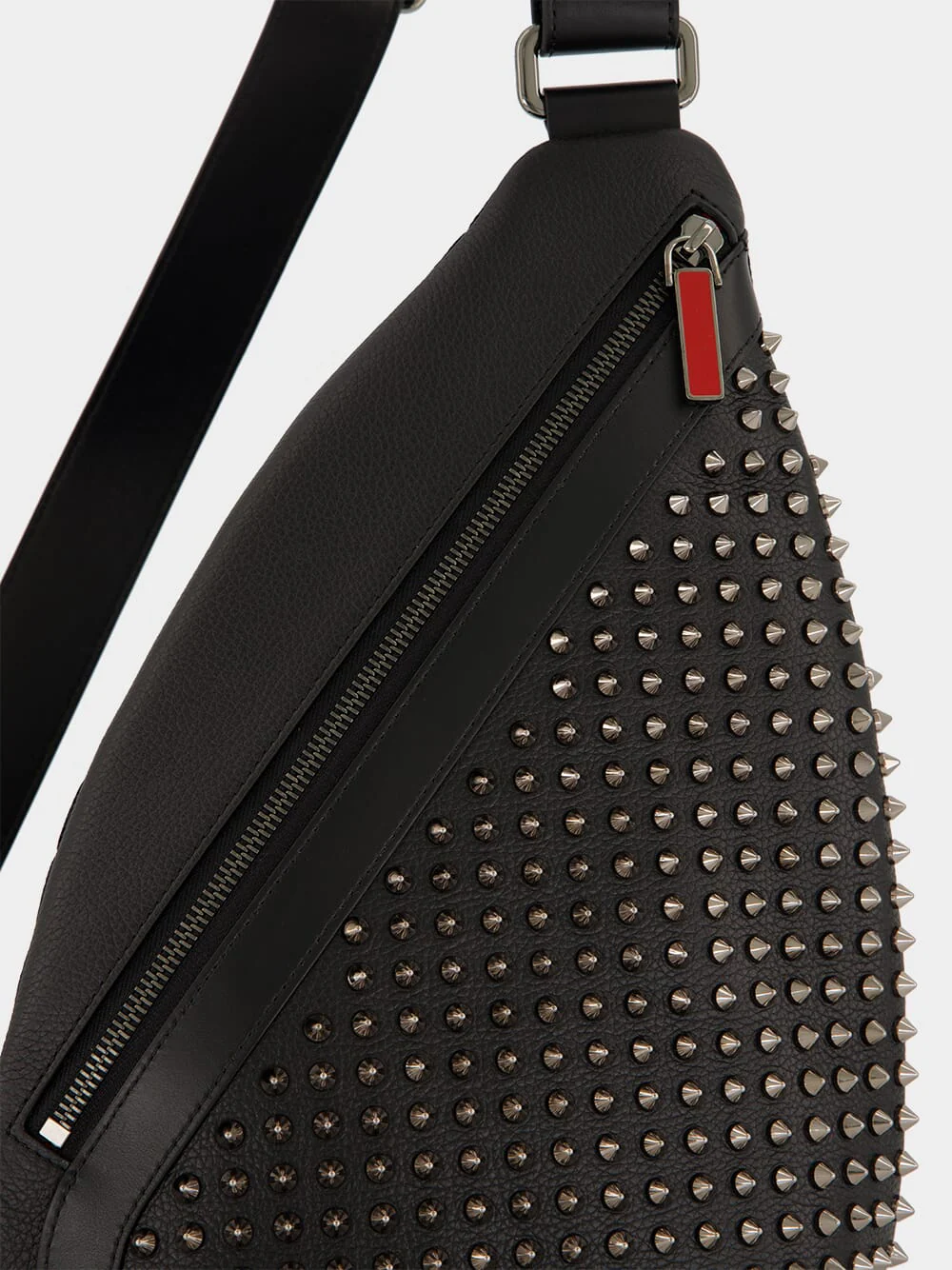 Black Funky Leather Crossbody Bag - Image 6