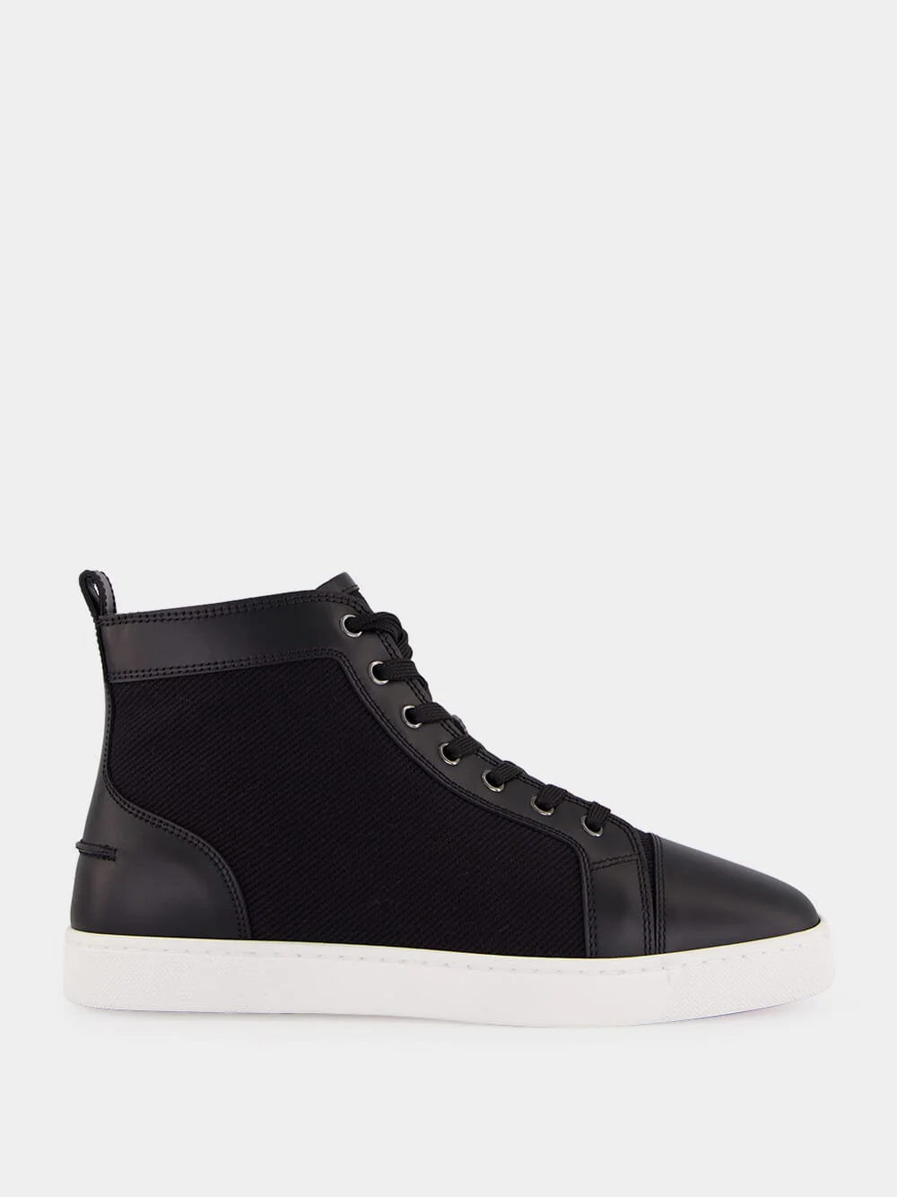 Black High-Top Louis Serge Smart Calf Leather Sneakers