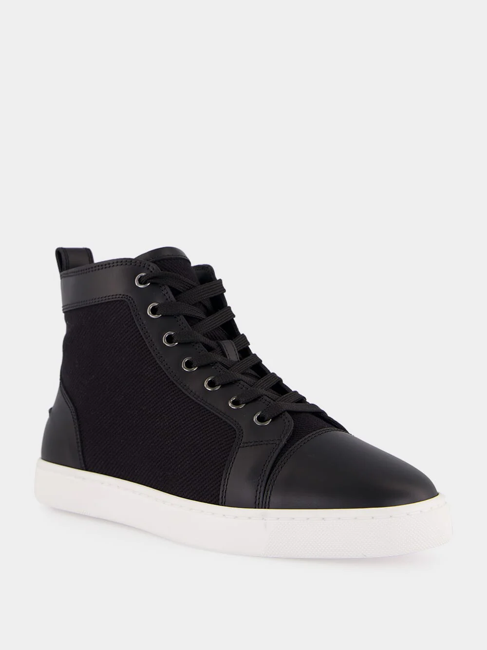 Black High-Top Louis Serge Smart Calf Leather Sneakers - Image 2