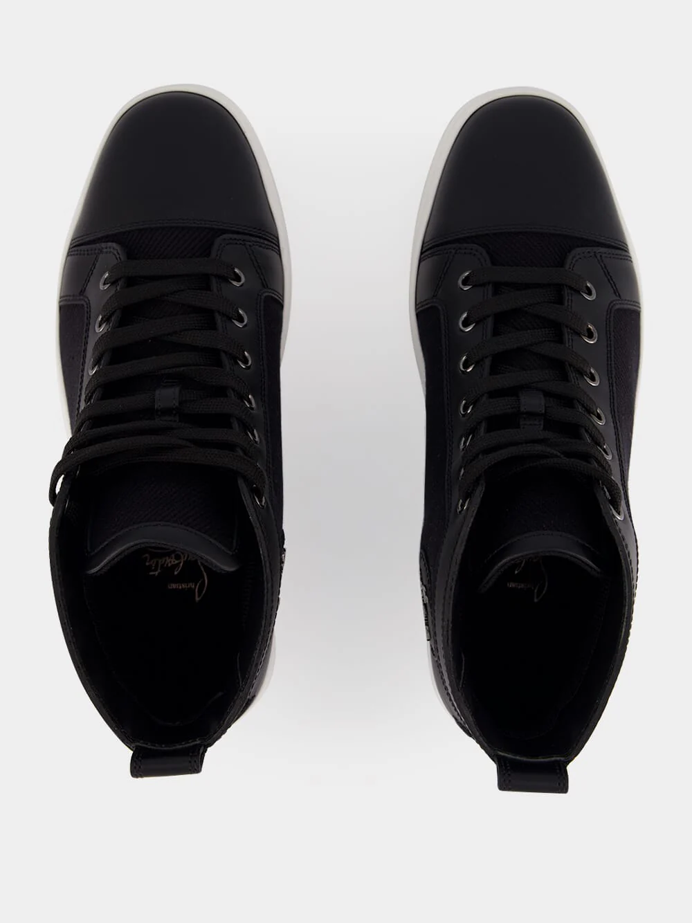 Black High-Top Louis Serge Smart Calf Leather Sneakers - Image 4