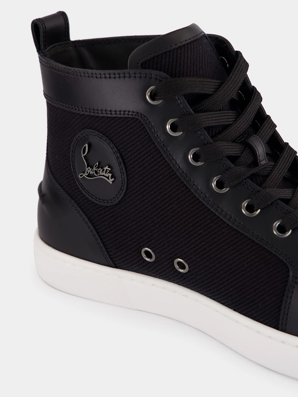 Black High-Top Louis Serge Smart Calf Leather Sneakers - Image 6