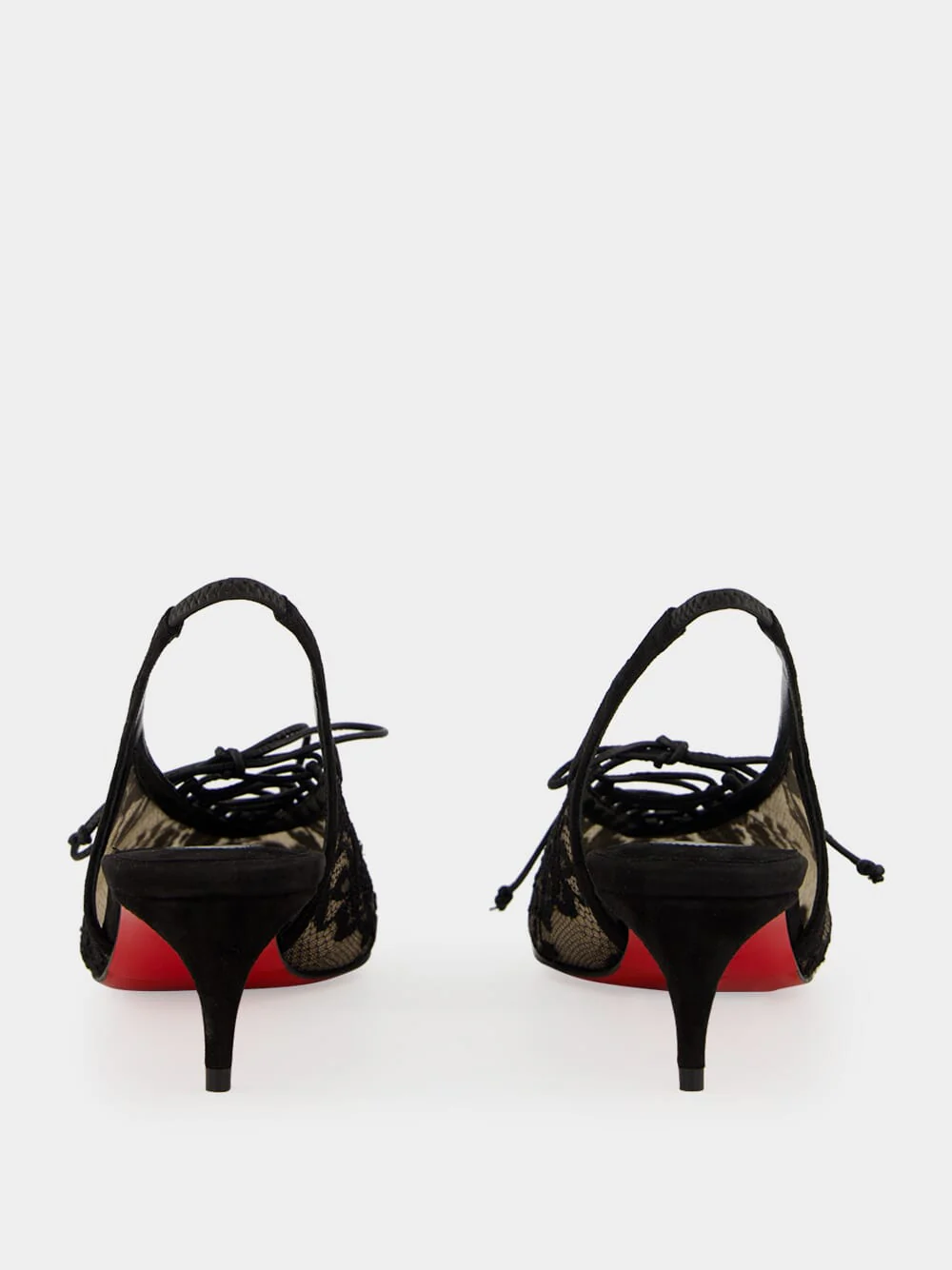 Black Km Lace Slingback Pumps - Image 5