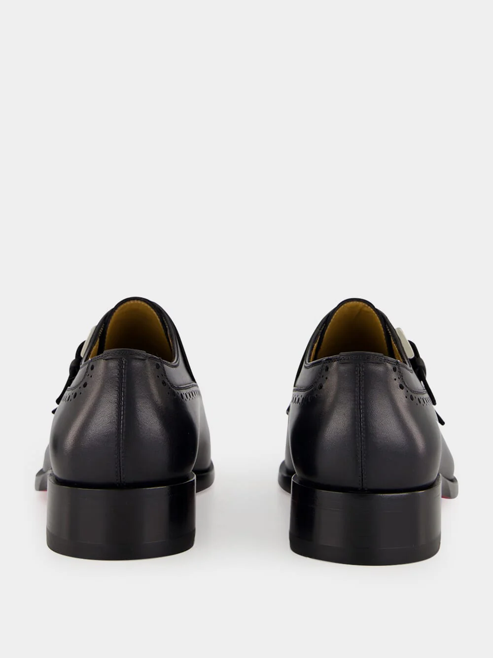Black Sartok Calf Leather Monk Strap Shoes - Image 6