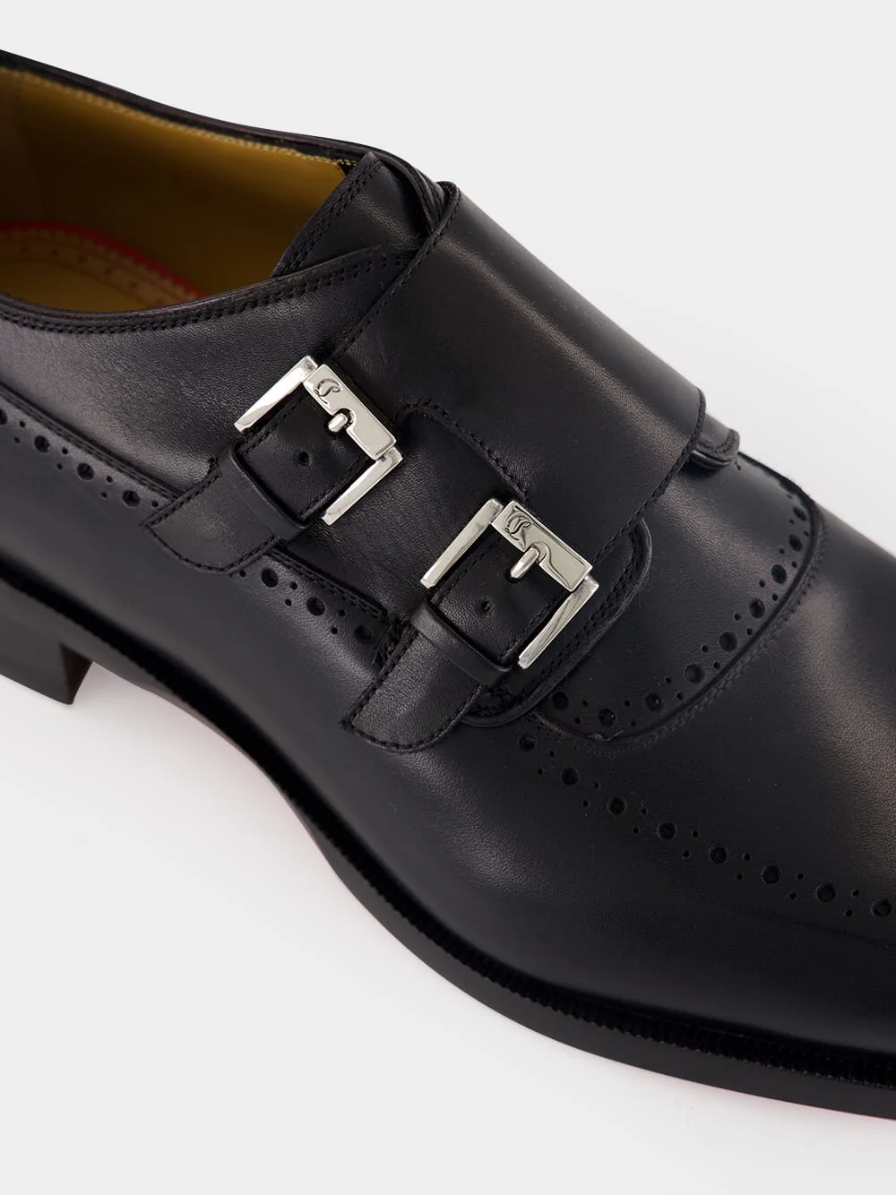 Black Sartok Calf Leather Monk Strap Shoes - Image 8