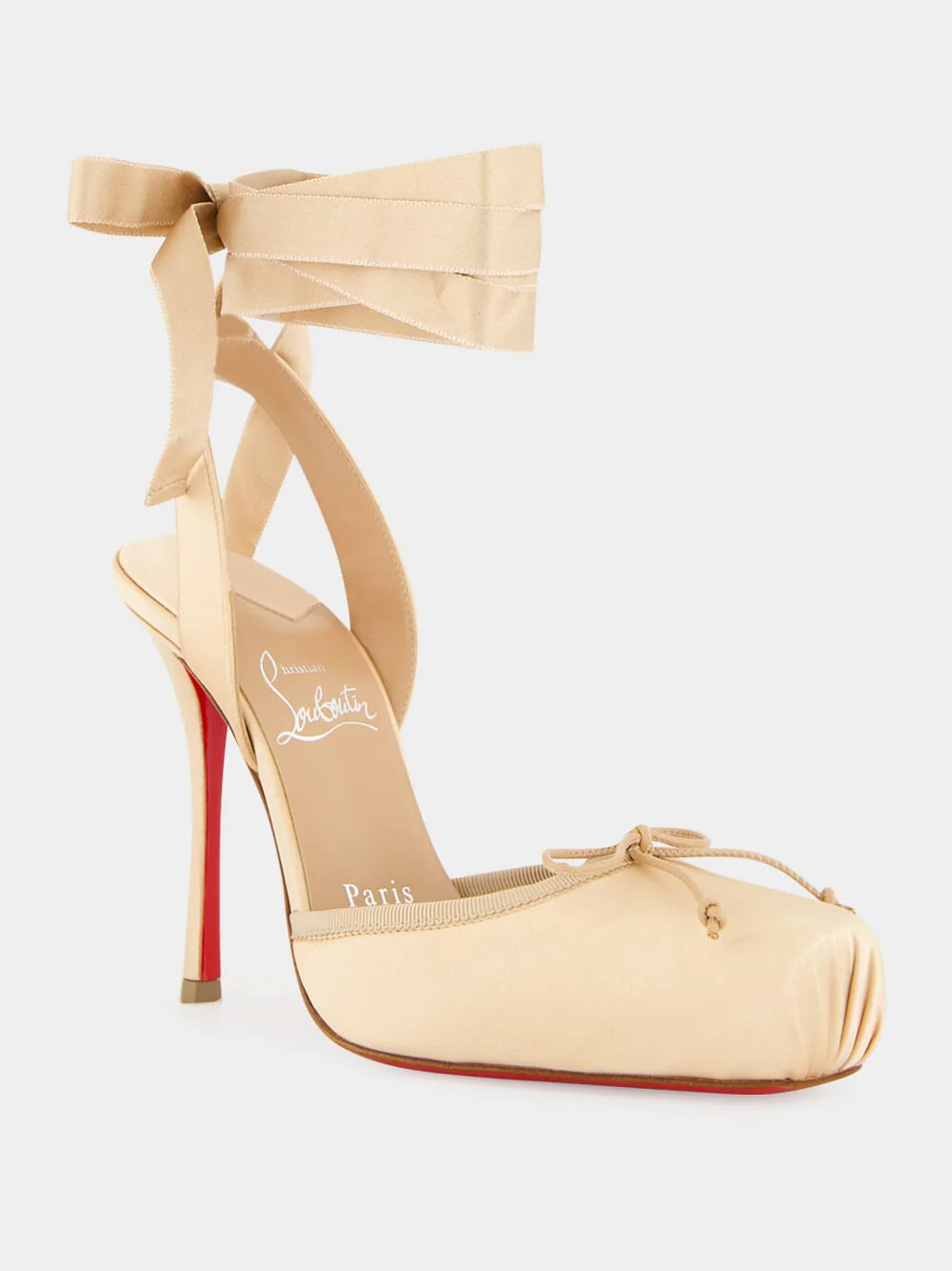 Blush Cassia Lace-Up Satin Pumps - Image 3