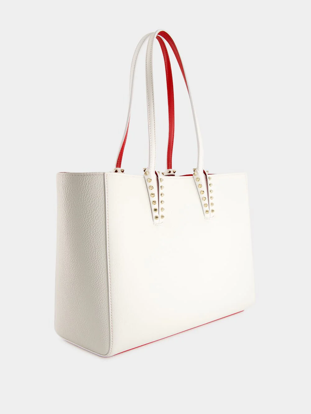 Cabata Small White Calf Leather Tote Bag - Image 3