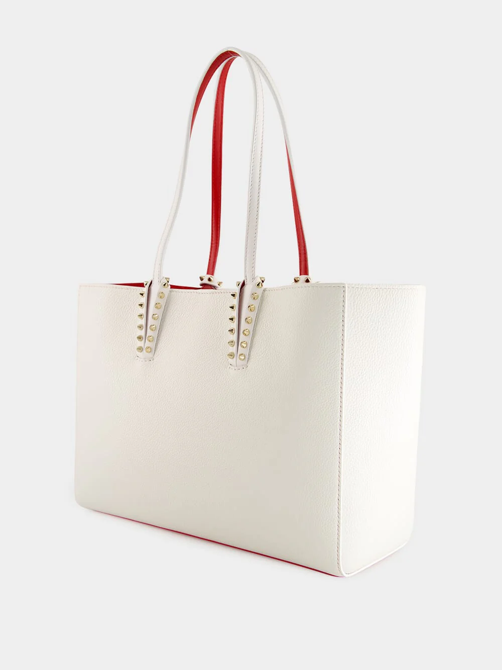 Cabata Small White Calf Leather Tote Bag - Image 5
