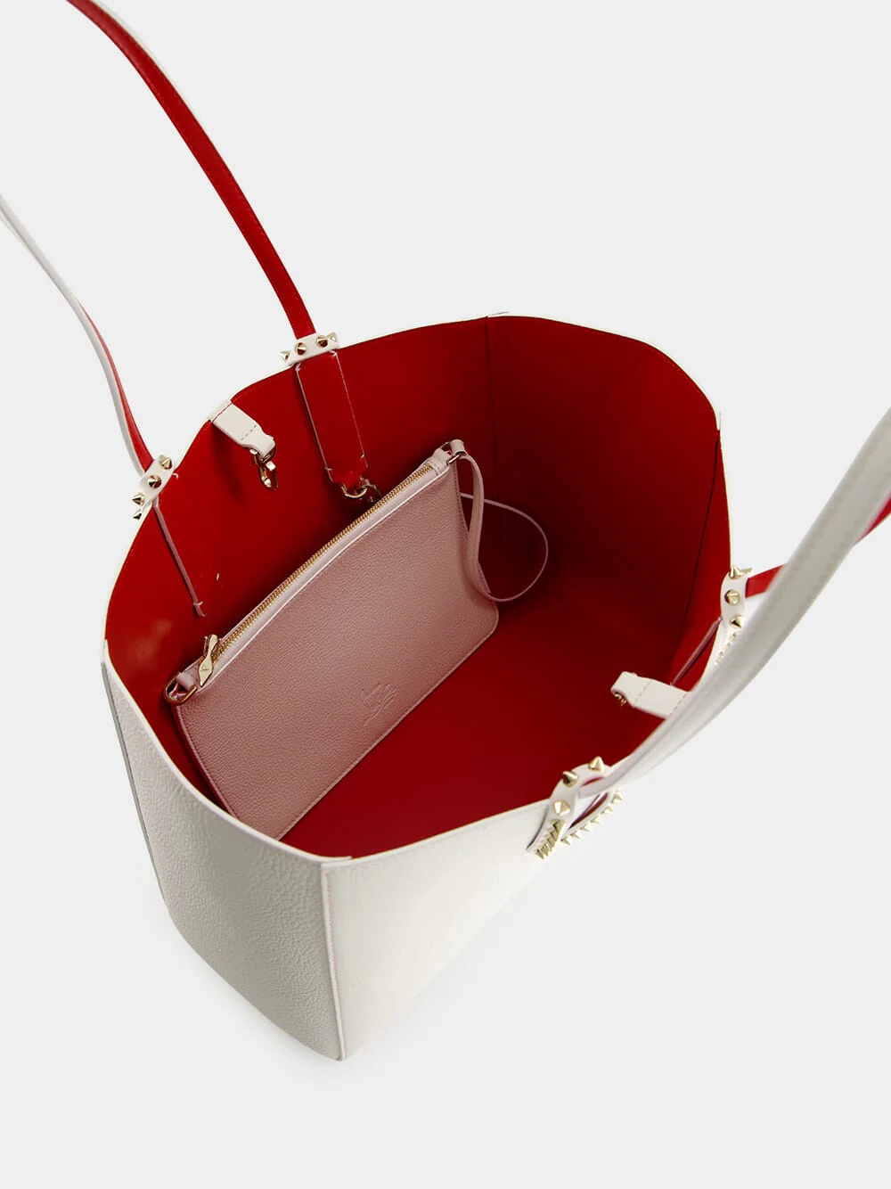 Cabata Small White Calf Leather Tote Bag - Image 6